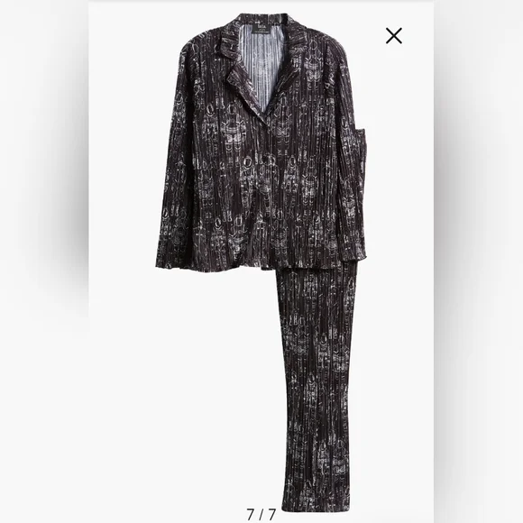 NWT/ lala Interstellar Astronauts Long Sleeve Plissé Top & High Waist Pants - Picture 7 of 13